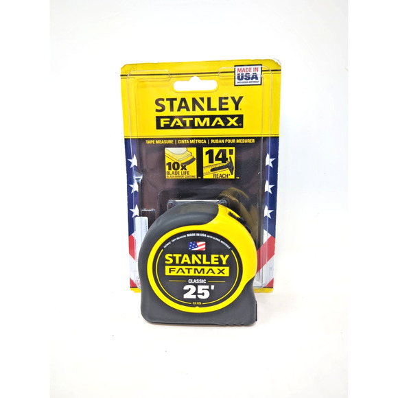 STANLEY FATMAX Tape Measure 25-Foot (33-725) Black, Yellow 7.6 m fast shipping - Picture 1 of 2
